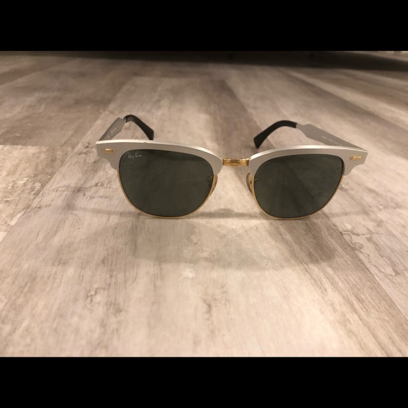 Ray Ban Silver and Gold Clubmaster Sunglasses